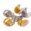 Wholesale Custom Stainless Steel Earrings 18K Gold Plated Jewelry Non Tarnish Tear Drop Earring Chunky Waterdrop Earrings