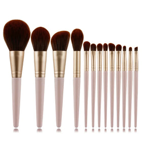 Hot Sale 13 Pcs Luxury Gold Pink Makeup Brush Set With PU Bags Foundation Powder Blush Eye Shadow Makeup Artist Brushes