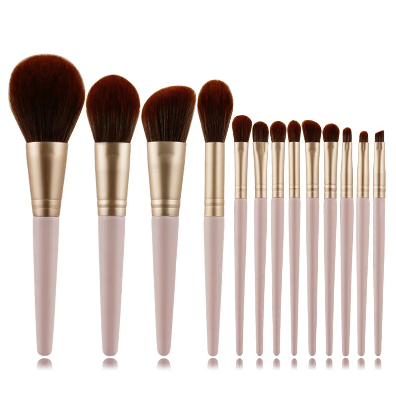 Hot Sale 13 Pcs Luxury Gold Pink Makeup Brush Set With PU Bags Foundation Powder Blush Eye Shadow Makeup Artist Brushes