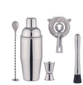 Hot Sell Eco-Friendly Bamboo Stand Stainless Steel 5-Piece Cocktail Shakers Bartender Kit