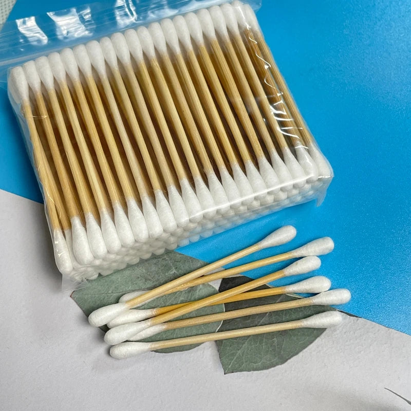 Eco-Friendly Bamboo Cotton Swabs 3 Inch Dual Tips for Makeup Crafts & Detail Cleaning
