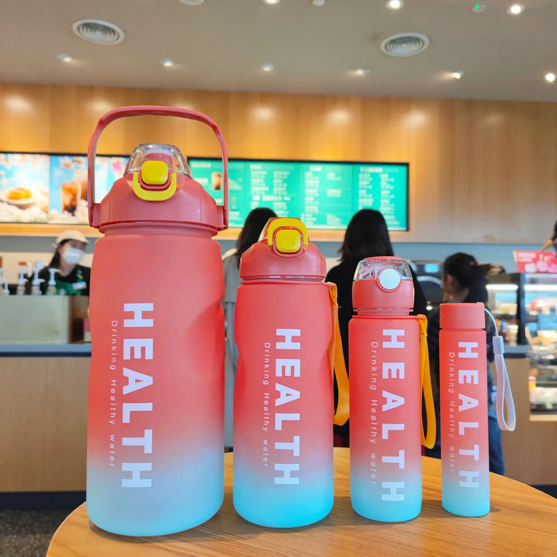 4-Pack Leakproof Outdoor Plastic Sports Water Bottles Big Size Direct Drinking Fitness Gym & Camping Essentials