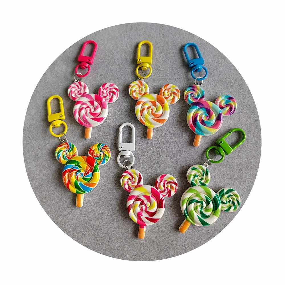 2024 New Product Rat Head Lollipop Shape Resin Beads Key Chain for Diy Key Decoration