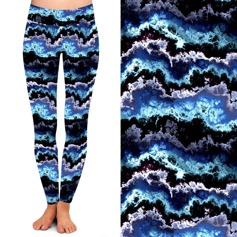 Galaxy Space Cloud Leggings Factory Direct Sale 92% Polyester 8% Spandex Super Soft High Waist Casual Leggings