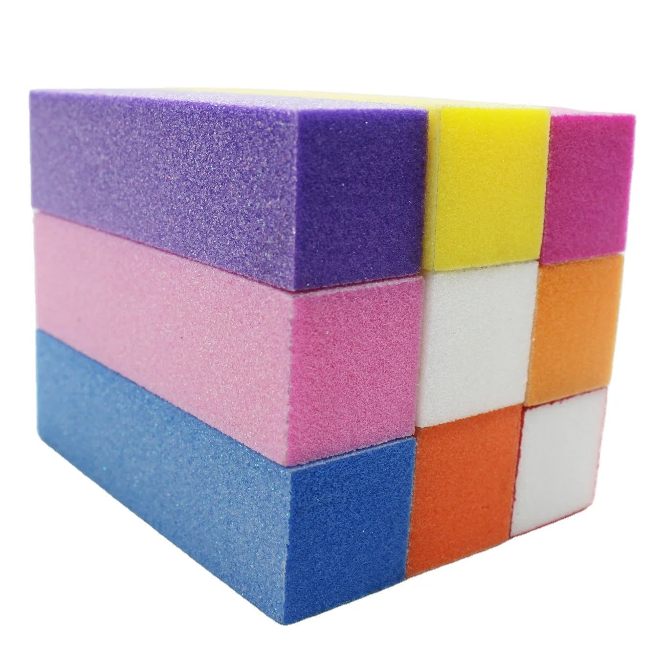 Wholesale Customized EVA Material 4-Sided 120 Grit Colorful Rectangle Mini Nail Buffer Block Set Customized Logo for Nail Care