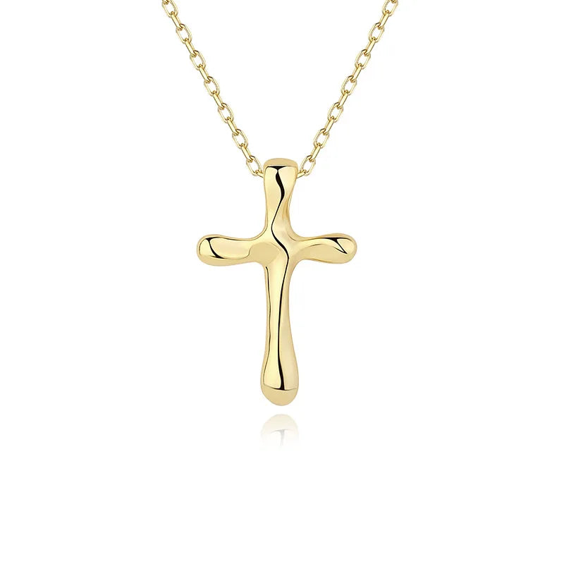 925 Sterling Silver Cross Gold Necklaces for Woman Choker Bohemia Designer European