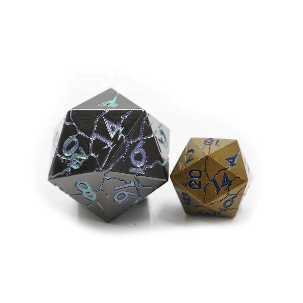 Custom Metal Polyhedral Dnd Dice for Dungeons and Dragons Games 33mm Dice Mica plum Blossom Flower Single Dice