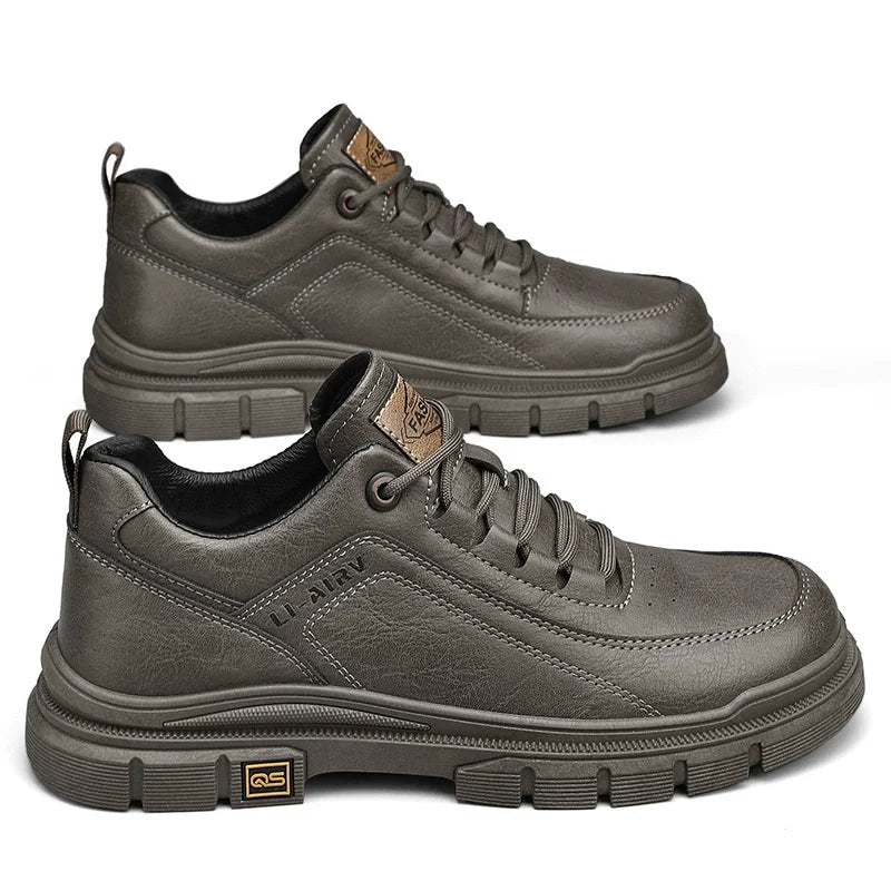 Rubber Out-sole Anti slip Lace up Mens Pu Upper Walking Style Shoes Waterproof Walking Shoes for Men