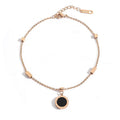 Wholesale New Dainty Charms Titanium Steel Non Tarnish Anklets Roman Numerals Seashell Anklets for Women
