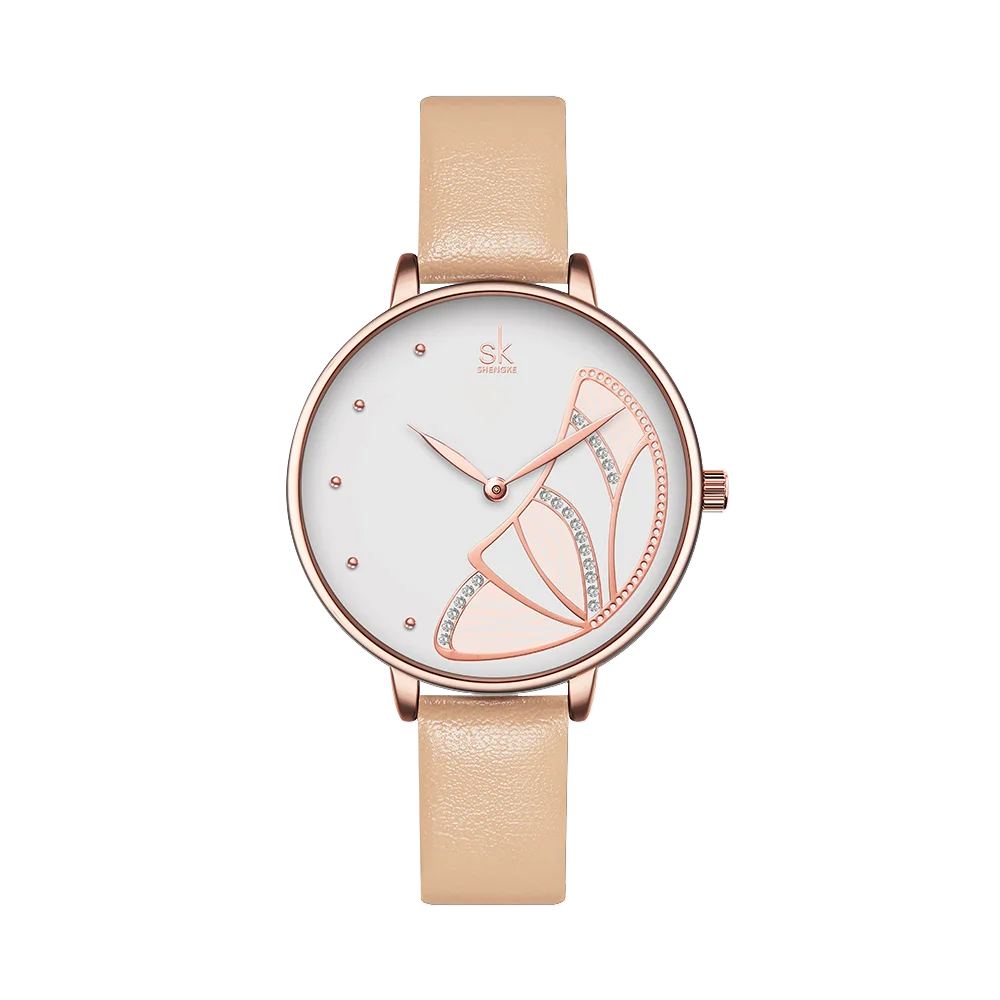 SK K0118L Fashion Ladies Quartz Watches Waterproof Leather Strap Women Quartz Wristwatches Factory Supply Women Watches
