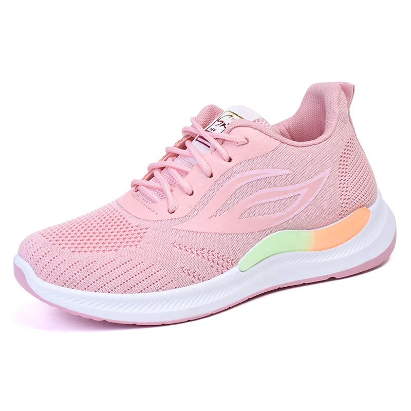 Y Women's Trendy Flying Shoes Breathable Mesh Casual Walking Style Running Sport Shoes Sneakers Shoes