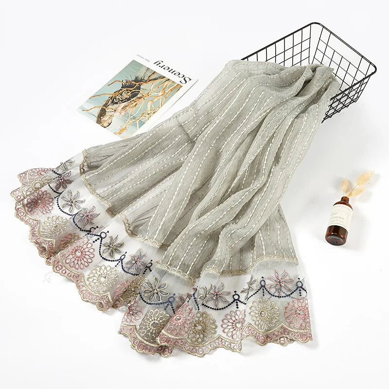 Malaysia's New Lace Pearl Muslim Women's Cheap Scarf Fashion Versatile Headband Shawl Wholesale
