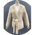 Elegant Belt Style Women Real Mink Fur Coat for Winter