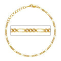 Dainty Girls Women 2.4mm Figaro Link Chain Bracelet 14K Gold Filled Jewelry Findings