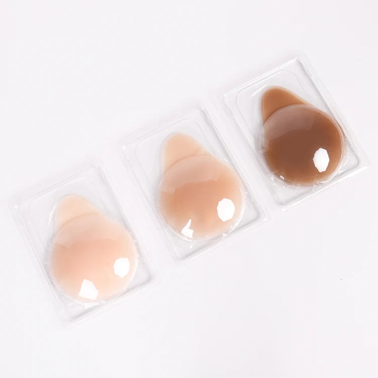 XR062 Waterdrop Reusable Stick on Breast Thin Edge Seamless Hypoallergenic Push up Silicone Nipple Covers With Adhesive