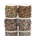 4mm Artificial Stone Brown Round Beads Chains for Pendant Necklace Bracelet Jewelry Making Accessories Findings