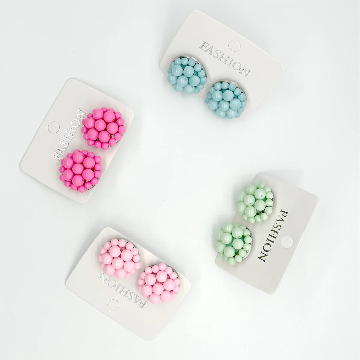 28mm Fashion Handmade Glass Seed Beads Earring Stainless Steel Stud Earring for Women Bohemian Creative Earrings Wholesa