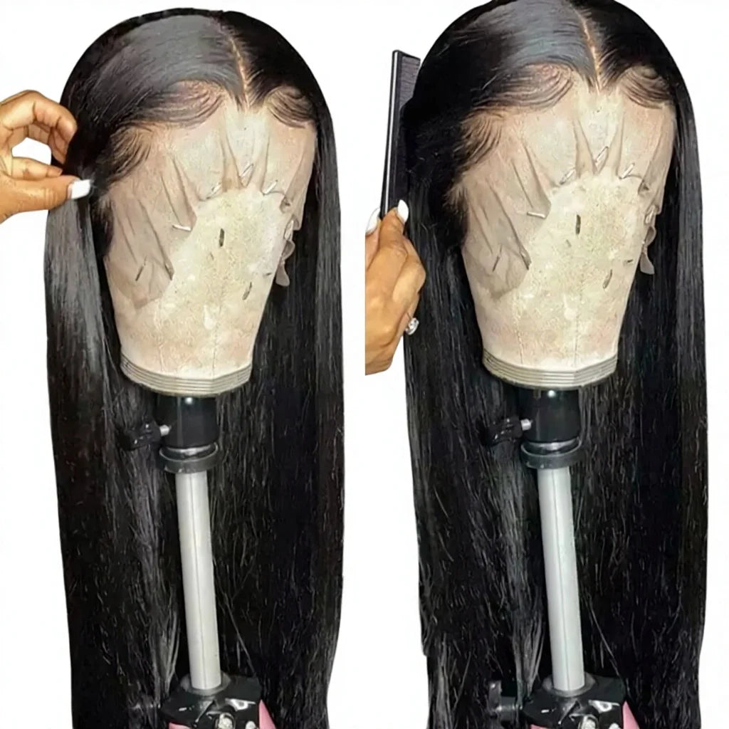 Wholesale Cheap 13*4 HD for Lace Wig 100% Virgin Brazilian Remy Human Hair Pre Plucked Straight Long Small Cap Black Women