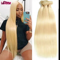 Ready to Ship Lemoda Raw Remy Blonde 613 Hair Extensions 28-30 Inch Brazilian Weave 613 Straight Human Hair Bundles