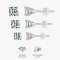 925 Sterling Silver Sparkling Earrings for Women Wedding Jewelry Moissanite 1CT 2CT D Color VVS1 EX Luxury Stud Earrings