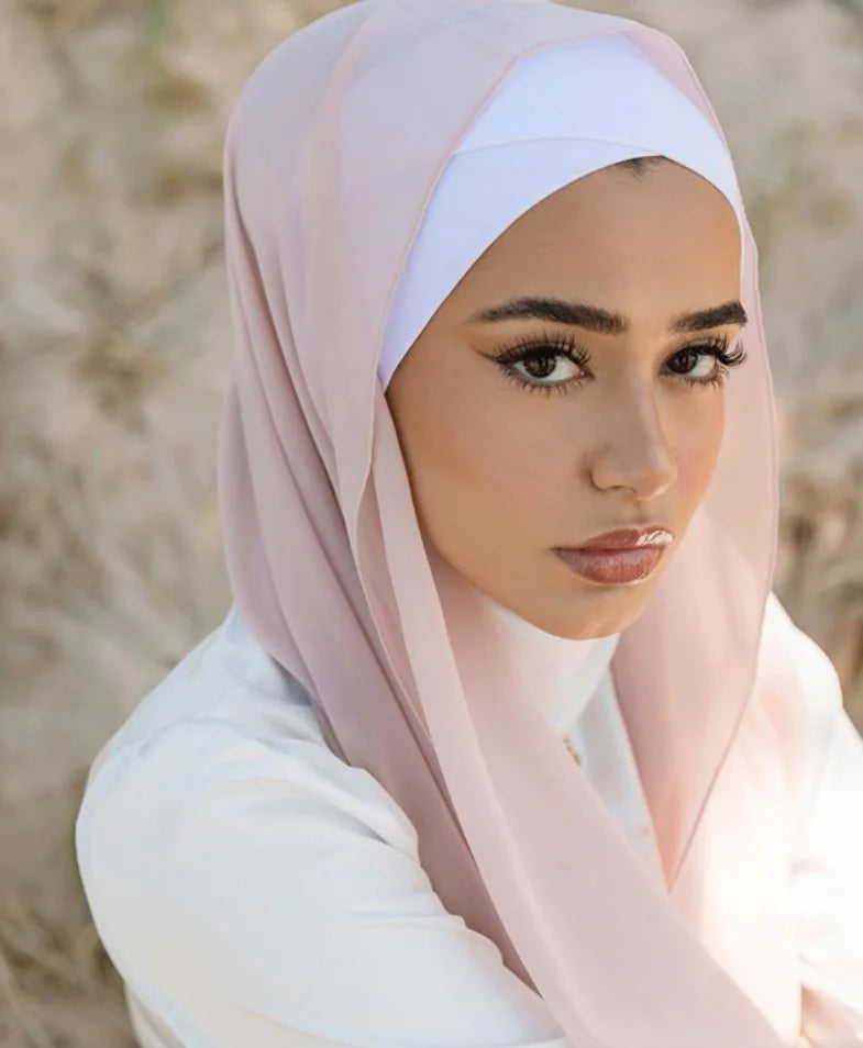 Free Custom Chiffon Paste Flower-Studded Muslim Hijab Head Scarves Women