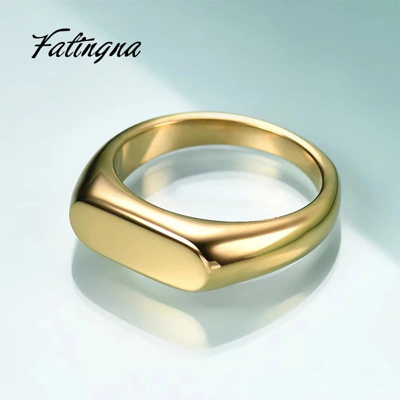 Wholesale Europe America New Creative Retro Simple Stainless Steel Strip Personality Women's Ring Factory