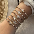 High End 18K Gold Plated Stainless Steel Zircon Bracelet for Women Link Chain Bracelet Jewelry Wholesale