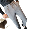 2025 New Wear Formal Men's British Slim Straight Breathable Quick Dry Polyester/Cotton Summer Dress Pants
