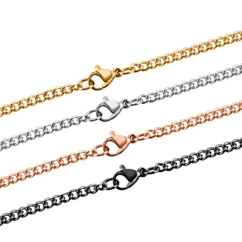 Women&Man Necklace 2/2.2/3/4/4.5mm*20cm-100cm Fashion Jewelry Stainless Steel O Twisted Link Chain Necklace