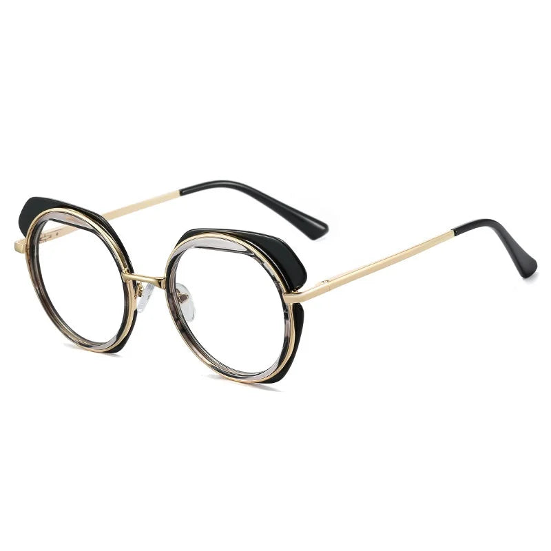 Black Round Glasses Frame Trend Optical Anti Blue Light Blocking Eye Glasses 2023