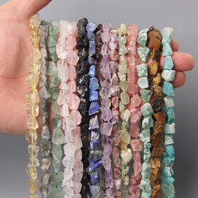 10-15mm Irregular Rough Raw Quartz Beads Natural Crystal Loose Gemstone Tumble Stones Beads for Jewelry Making
