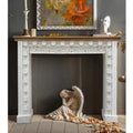 Wholesale Rustic Distressed White Carved Decorative Wood Indoor Console Table Home Furniture for Living Room for Fireplace