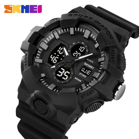 New Skmei 2117 Cheap 5atm Waterproof Dual Time Sport Analog Plastic Led Men Wrist Digital Watch