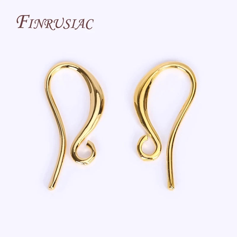 Elegant Curve French Hook Earwires 18K Gold Plated Brass for Jewellery Making & DIY Accessories