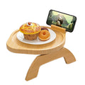 Bamboo Folding Sofa Tray Nordic Convenient Bamboo Sofa Round Sofa with Leg Tray