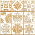 12*12 Inch PET Mandala Decorative Drawing Stencils Set Large Customized Plastic Stencils for Wall Painting