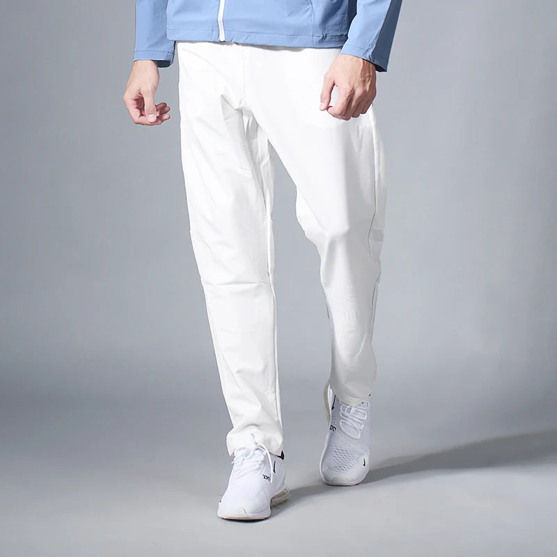 New Arrival Men's Pocket Casual White Pants Running Workout Jogger Pants