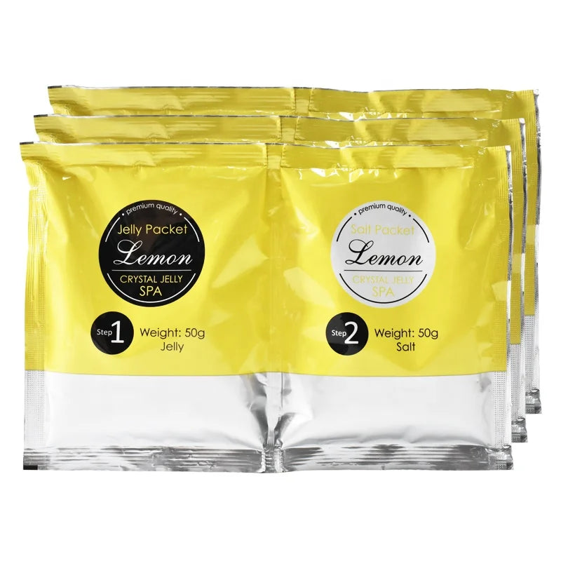 Private Label Pure Nature Lemon Crystal Jelly Spa Pedicur Foot Soak DIY Foo Jelly Spa Soften Whiten Foot Salt Scrub OEM