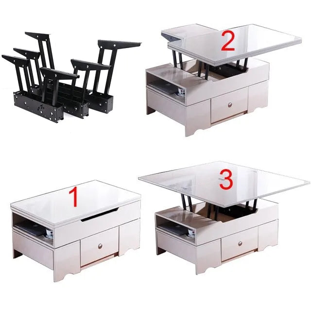 jinli factory Folding Dinner Table Lift Mechanism Iron Rising Coffee Table Furniture Hardware Space Saving Furniture Mechanism