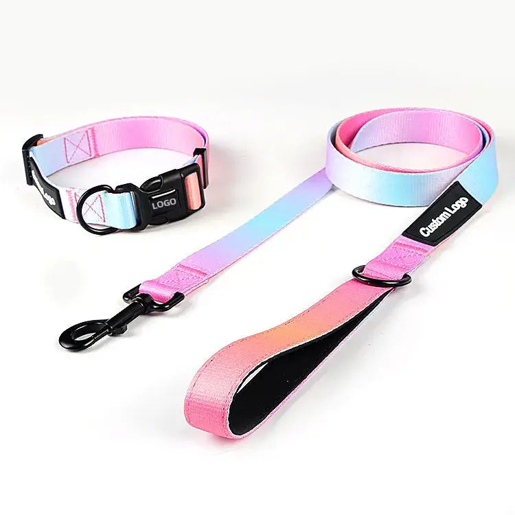 Custom Luxury Pet Dog Leash by Manufacturer OEM & ODM Personalized Nylon Polyester Custom Print Sublimation Dog Training collar