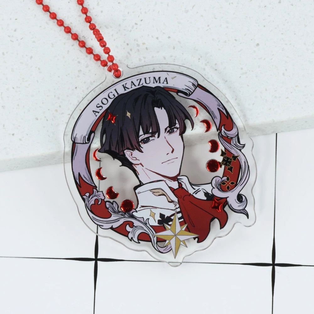 Oem Custom Cartoon Anime Gold Acrylic Keychain Double Sided Silver Red Green Foil Transparent Hot Stamping Keychains With Design