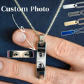 Custom Eye Photo Necklace Engraved Picture Stainless Steel Pendant Necklace Personalized Valentine's Day Gift