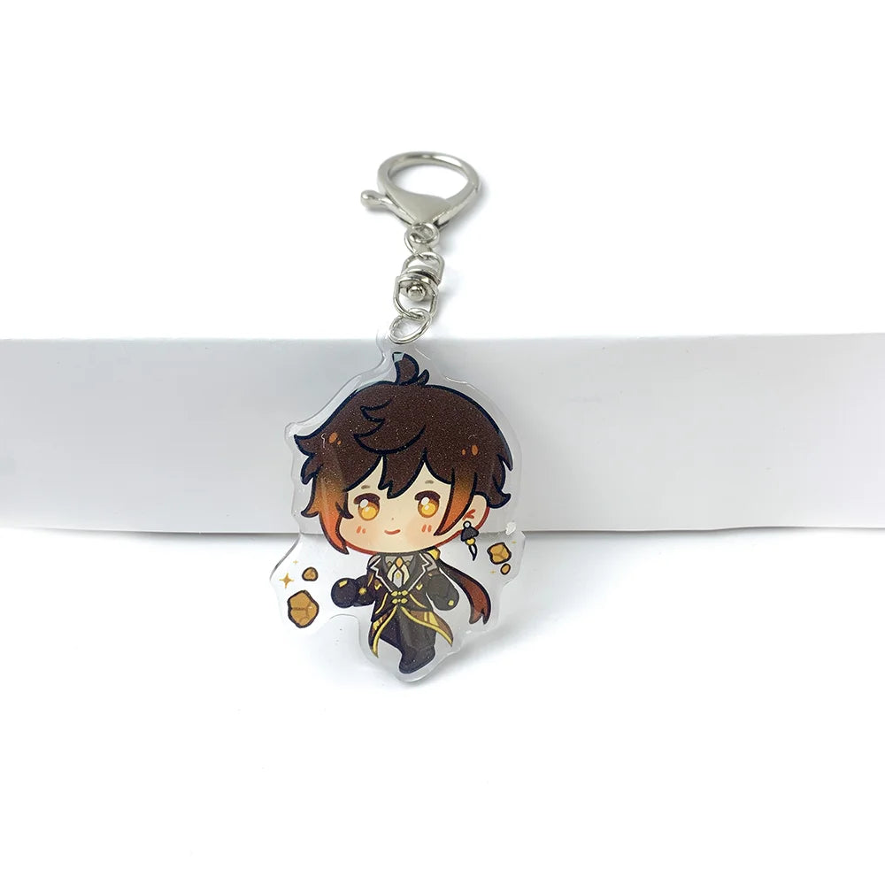 Wholesale Custom Pop Printing Anime Plastic Cute Design Custom Clear Glitter Acrylic Charm Custom Keychain