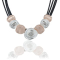 Woman's Accessories Jewelry Curved Round Alloy Charm Crystal Choker Statement Chunky Necklace