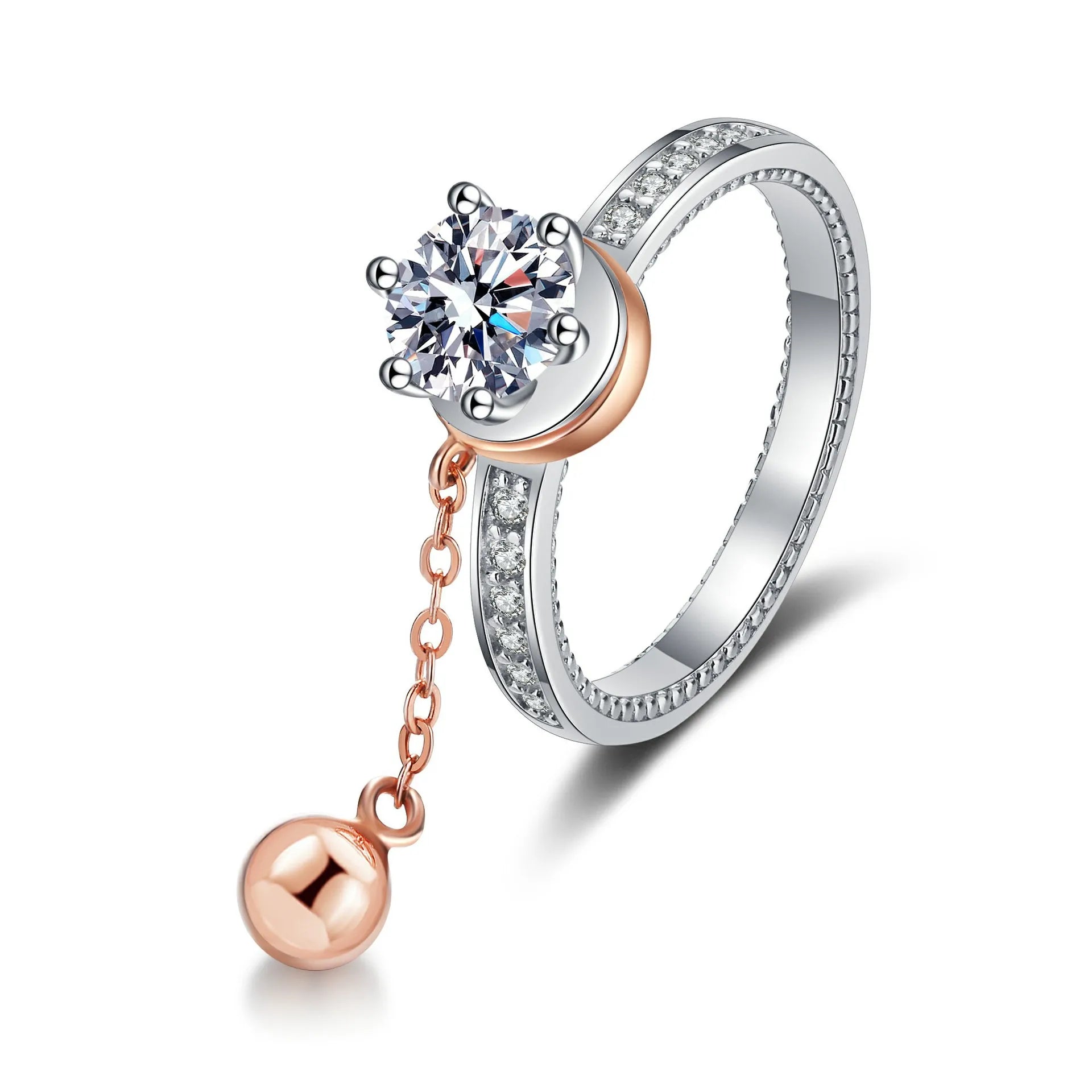 Solitaire Ring S925 Six Prong Moissanite Ring for Women