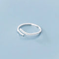 Trendy Women 925 Sterling Silver Minimalist Ring Adjustable Open Cubic Zirconia Simple Finger Knuckle Rings Fine Jewelry