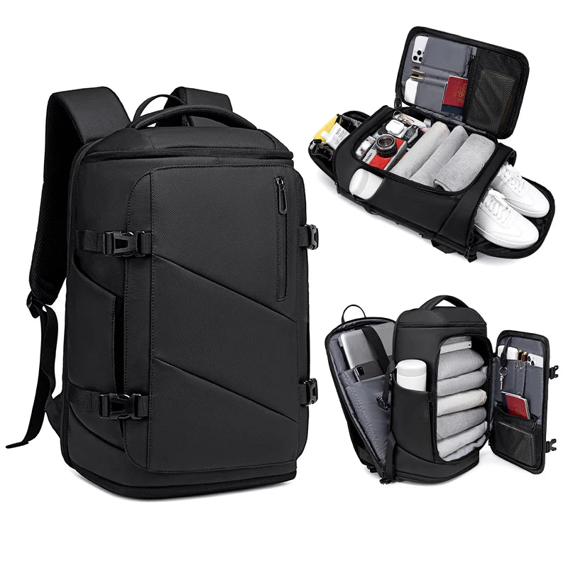 Waterproof 16-inch Laptop Backpack Men Large Capacity Multi-Functional Independent Shoe Compartment USB Feature Business Travel