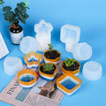 New 8 Kinds Dish Succulent Flowerpot Heart Star Shapes DIY Crystal Drop Glue Epoxy Resin Silicone Mold