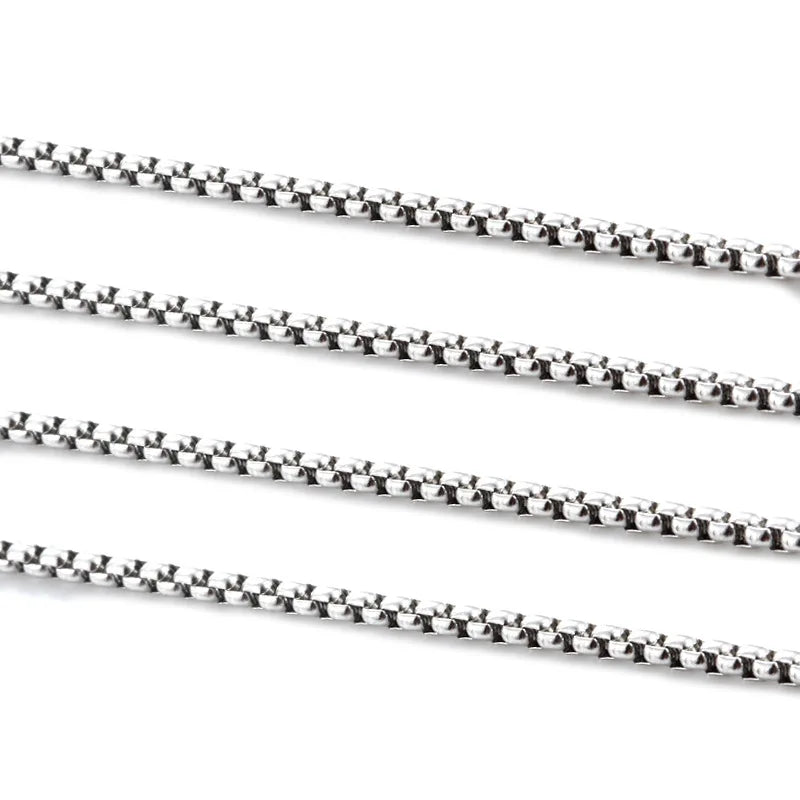 Stainless Steel 1.5mm square Pearl Chain Thin Ornaments DIY Necklace bracelet Beaded fashion Tagor Jewelry steel chain