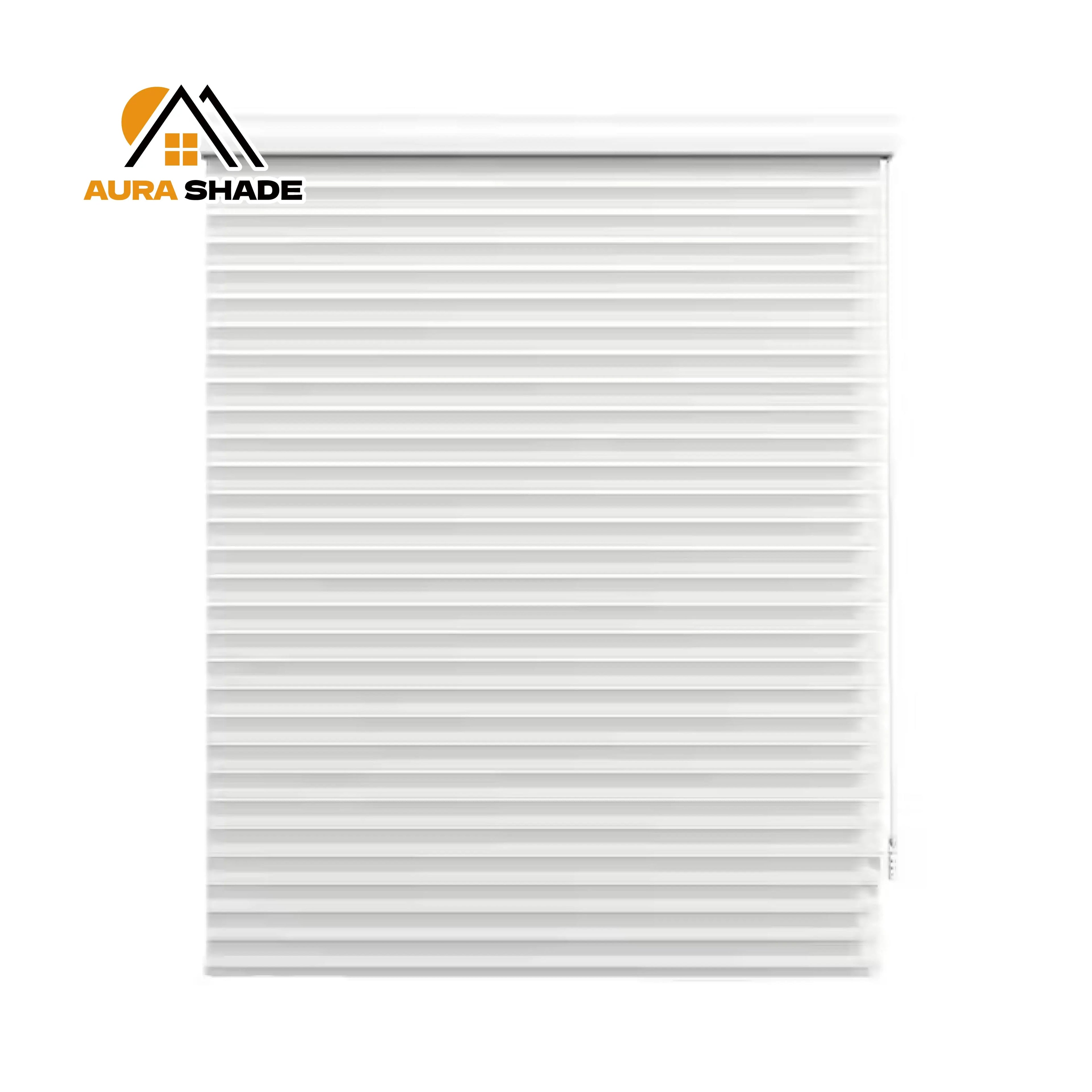 Customized Built-In Manual Rope Shangri-La Blinds Modern Design Window Blinds for Home Control Polyester Material for French